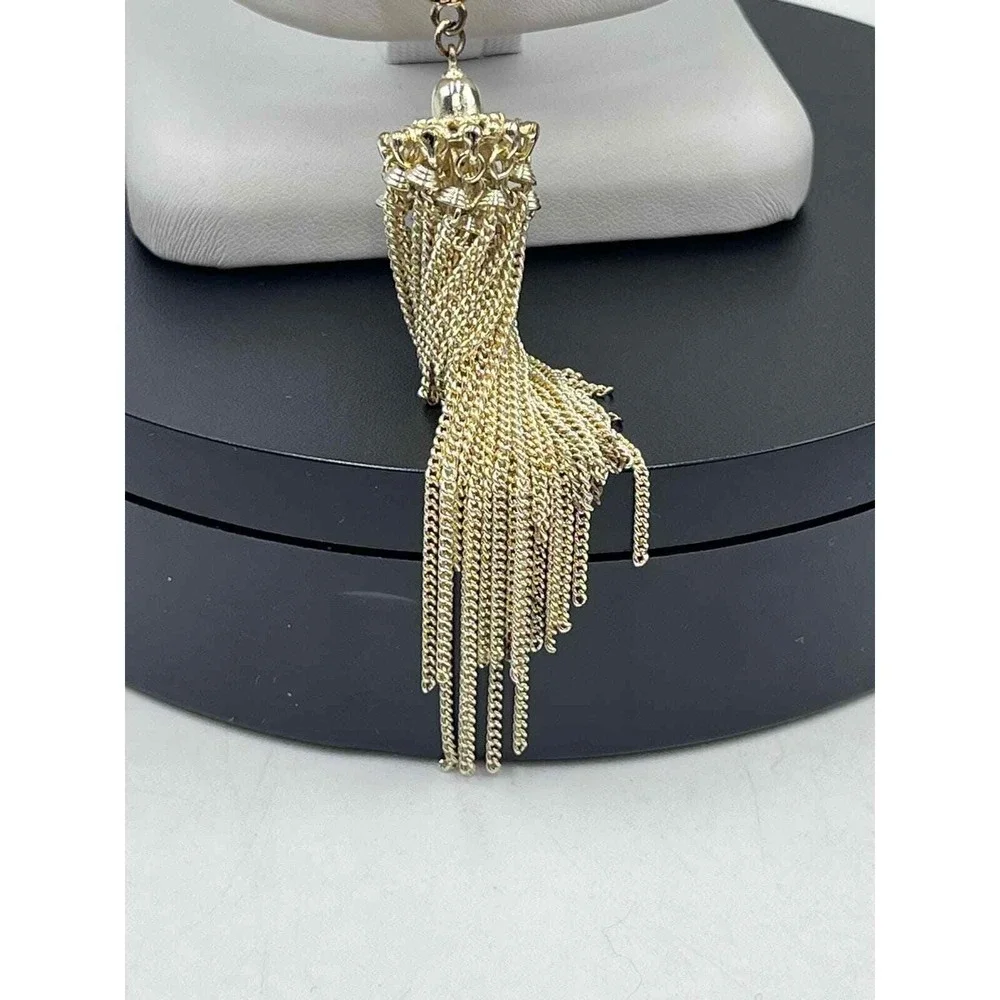 Kendra Scott Rayne Magenta Maroon Jade Tassel‎ Gold Plated Long Necklace